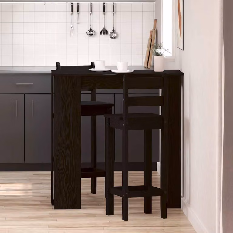 Maison Exclusive - Tavolo da bar, dimensioni 102 x 50 x 103,5 cm, materiale composito in legno, finitura nera effetto legno di quercia