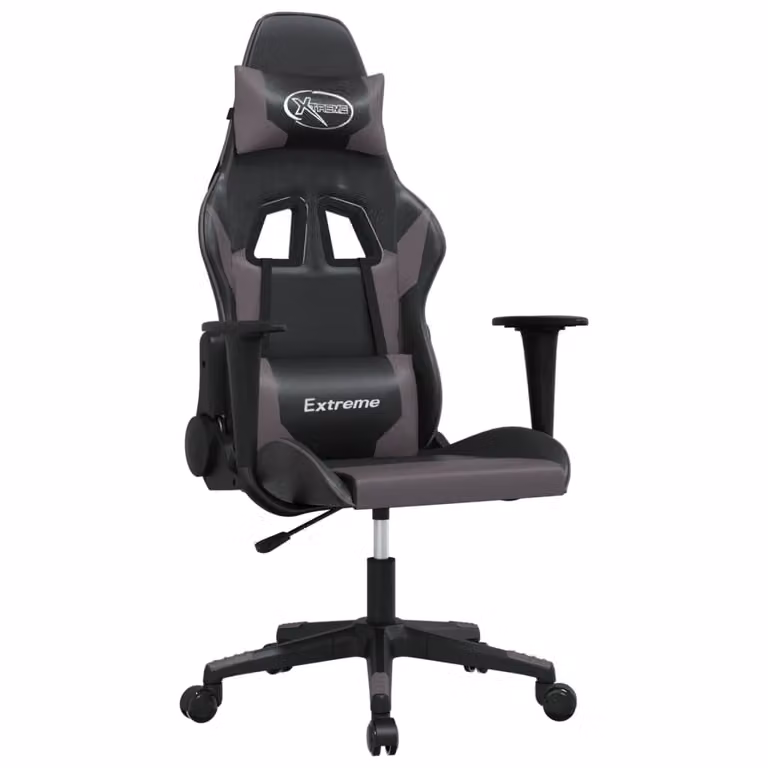 Sedia da Gaming Nera e Grigia in Pelle finta