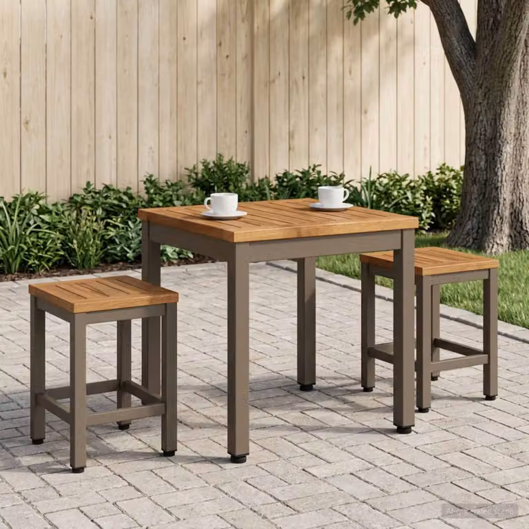 Tavolino da salotto vidaXL in legno di acacia marrone, L/P/H: 40 x 40,5 x 36 cm