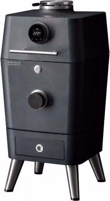 Everdure by Heston Blumenthal Kamado 4K tecnologico all-in-one automatico a carbone, Nero, L: 115 cm, P: 110 cm, H: 55 cm