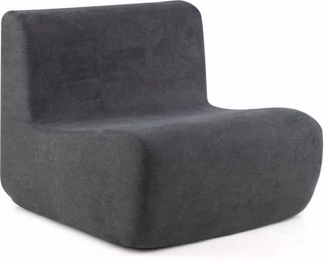 Puff ergonomico in velluto 84 x 82 x 69 cm comfort ottimale design moderno in velluto grigio 20_0018743
