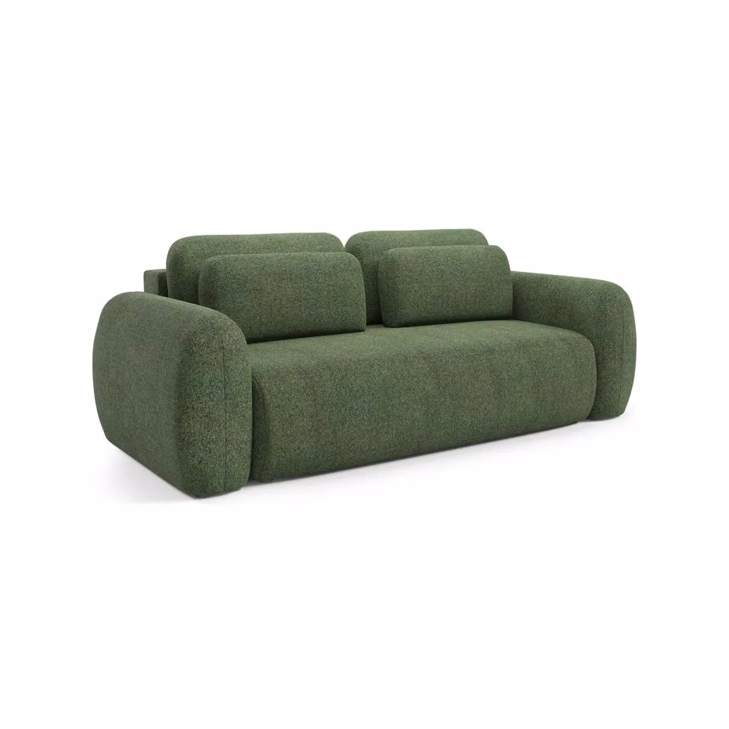 Sessame Divano Letto 3 Posti con Contenitore DMORA Verde L: 266 cm, P: 121 cm – 2