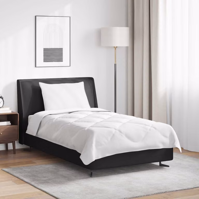 Set di copripiuma vidaXL per tutte le stagioni in microfibra bianca con 2 cuscini, L 140 x P 200 cm