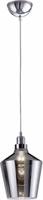 Lampada a sospensione Trio Leuchten CALAIS nera in vetro e metallo, regolabile e dimmerabile, Ø 20 cm