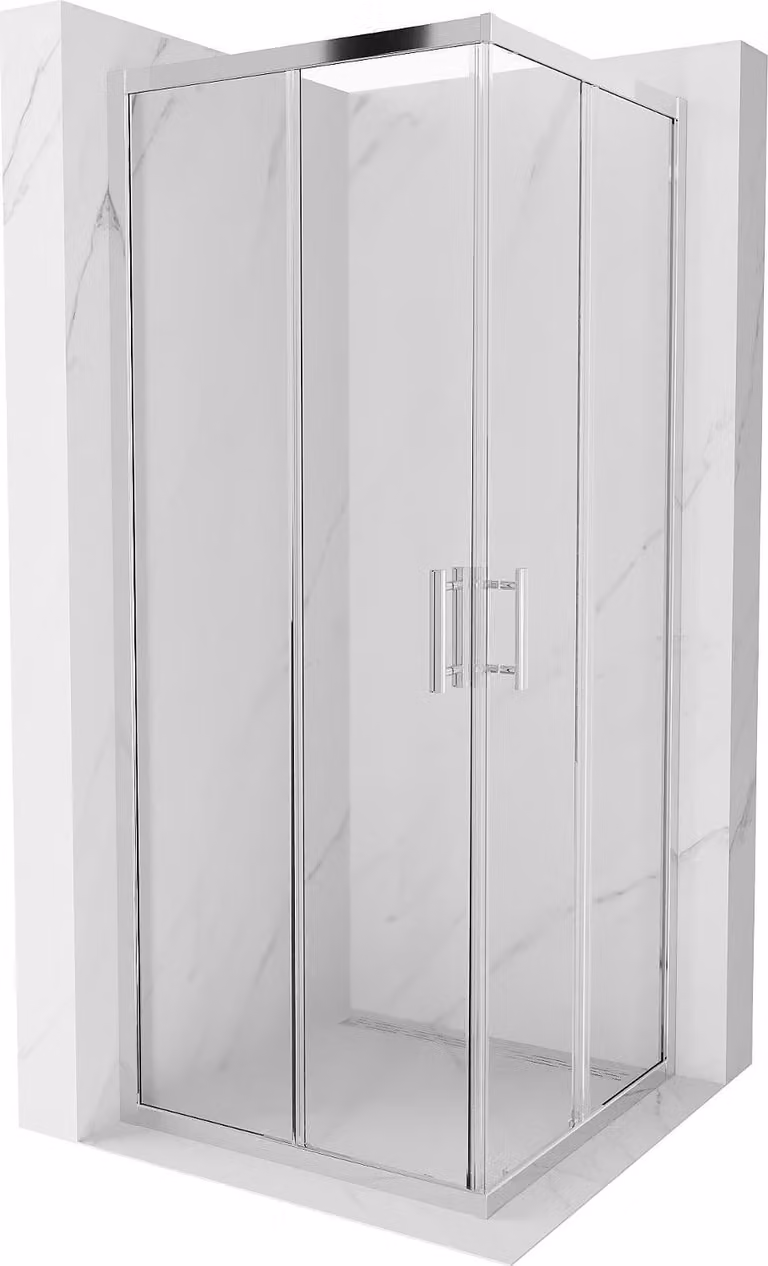 Mexen Rio cabina doccia quadrata 80 x 80 cm, trasparente, cromo - 860-080-080-01-00