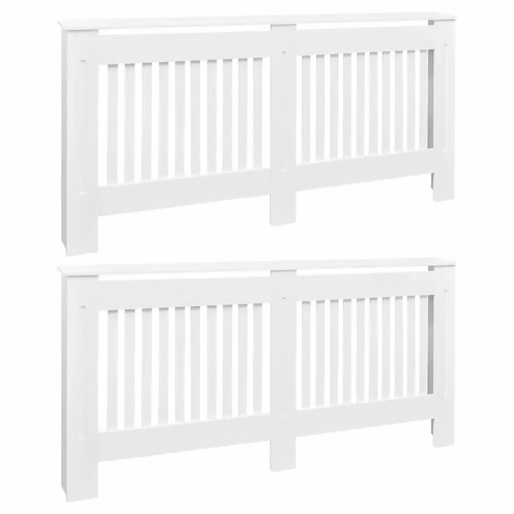 Set di 2 copritermosifoni vidaXL in legno multistrato bianco opaco, Altezza: 172 cm – 2