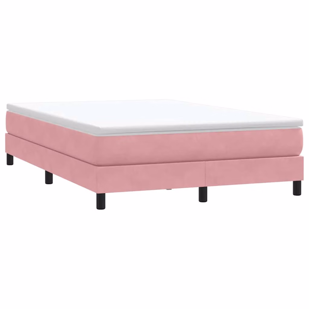 vidaXL Giroletto a Molle in Velluto Rosa L: 143 cm, P: 213 cm