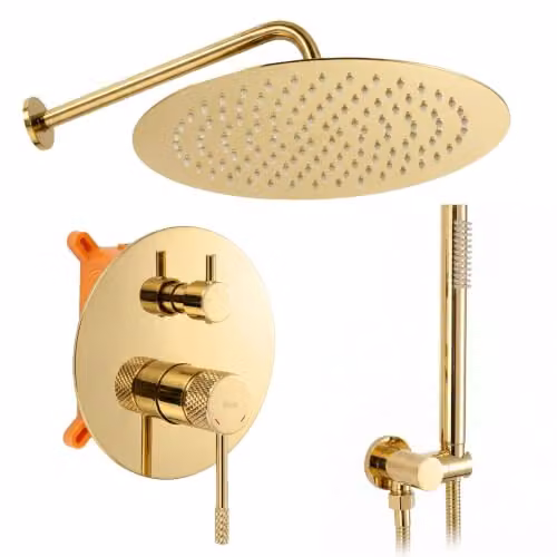Rea - Set doccia da incasso Venti dorato + scatola, 29,5 x 18 x 21,2 cm