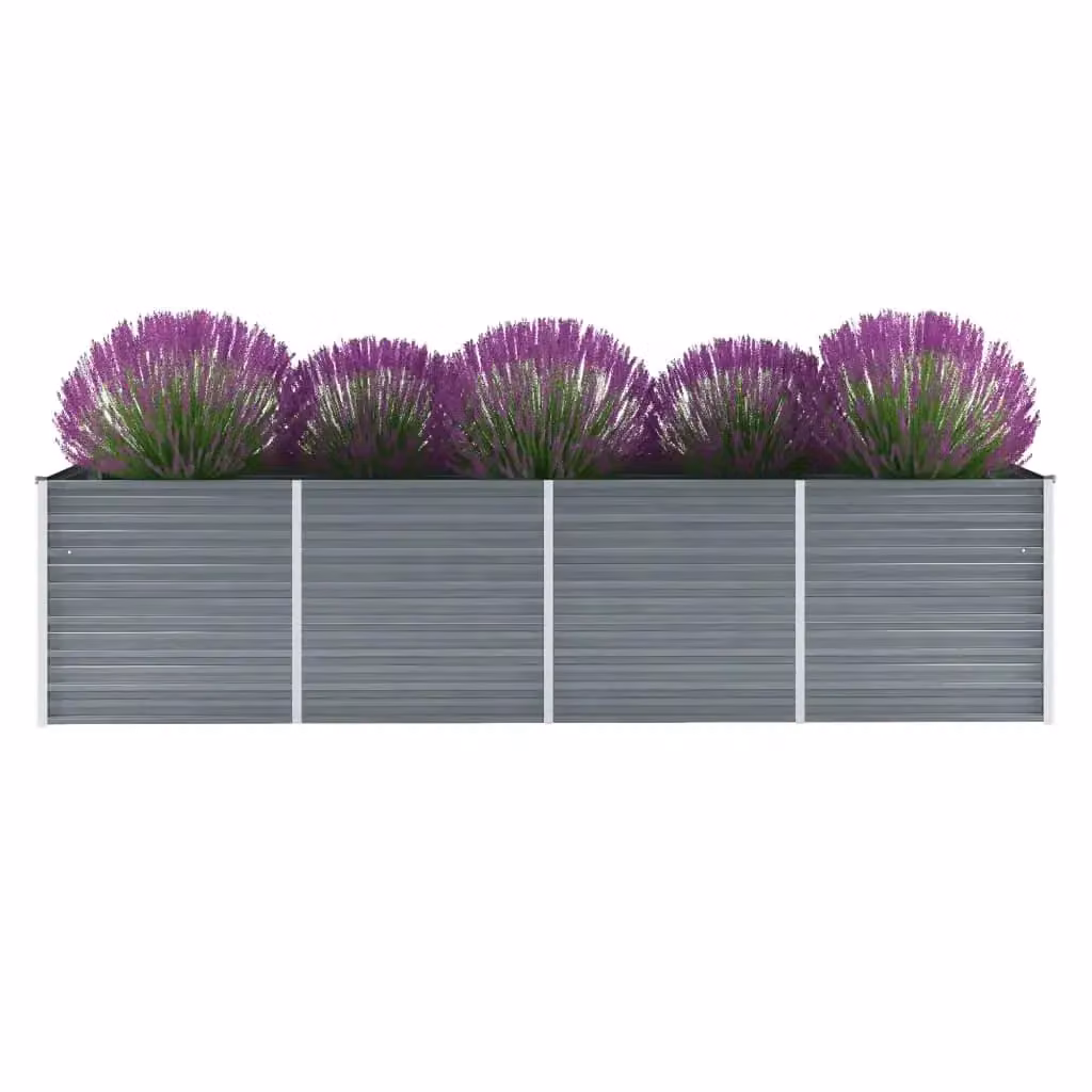 Letto rialzato per giardino e orto in acciaio zincato DESIGN IN, Grigio, L: 320 cm, P: 80 cm, H: 77 cm – 2