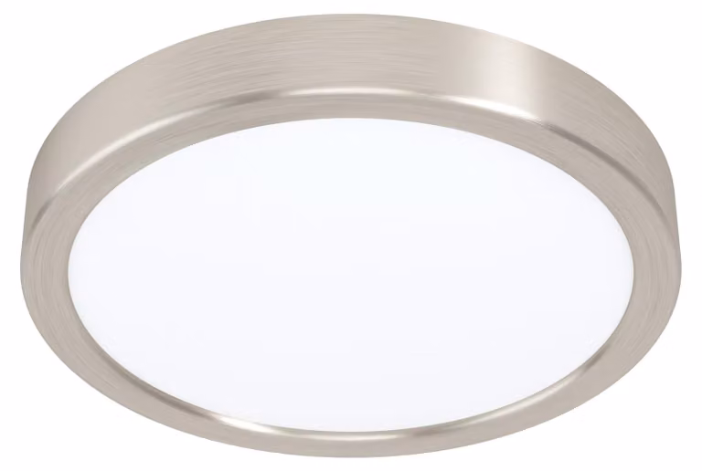 Eglo LED plafoniera a pannello Fueva 5 nichel opaco Ø21cm 17W 2000lm bianco caldo 3000K
