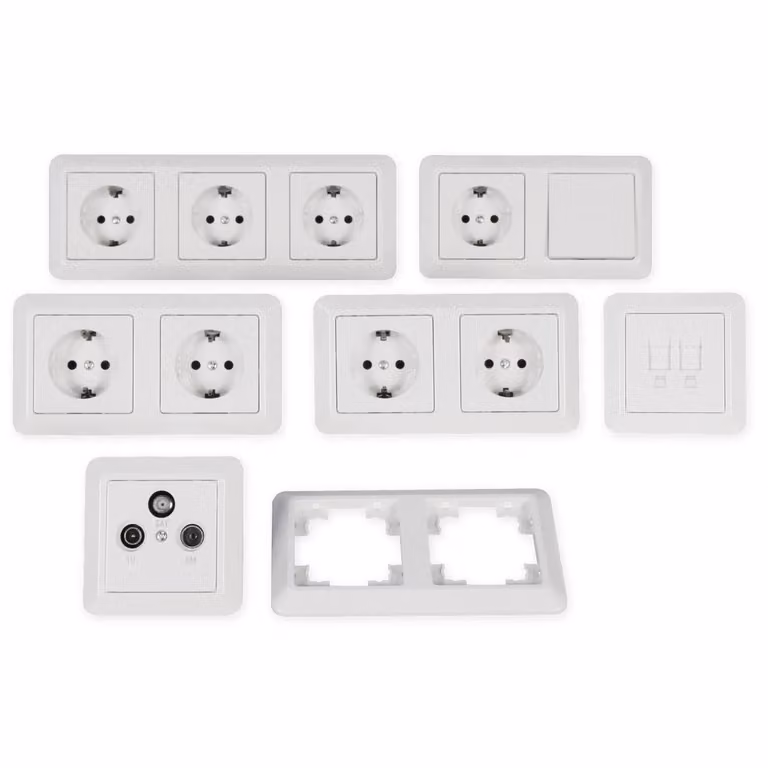 Set di interruttori e prese McPower Cup "Studio", 18 pezzi, bianco