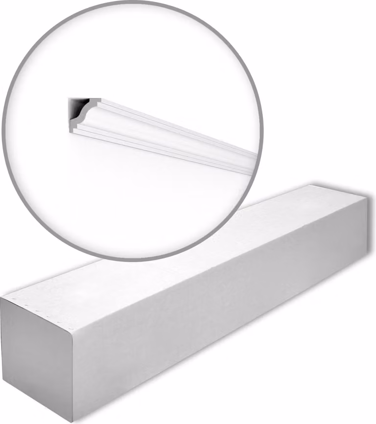 NMC WT6-box WALLSTYL Noel Marquet 1 cartone con 37 strisce decorative Cornice per soffitto stile classico colore bianco | 74 m