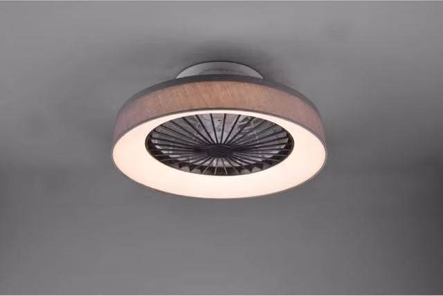 Ventilatore Moderno Luce Led 30w Dimmerabile Farsund Grigio Trio Lighting