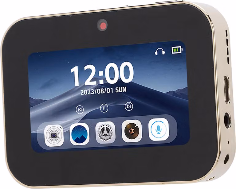Fotocamera digitale 4K con touchscreen da 3 pollici, video da 64 MP, grandangolo da 120 gradi, lettore musicale compatto per piccoli filmati, 3600 mAh, oro