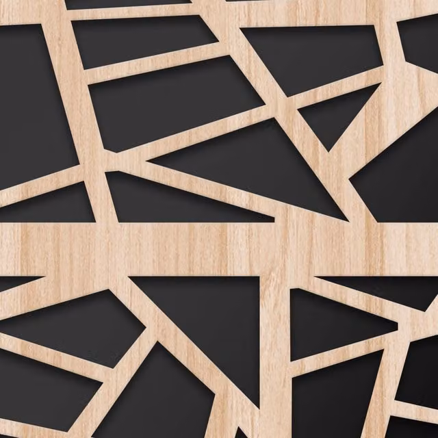 Quadro arredo LASERCUT Signorbit con design geometrico e grafico in legno e PVC, disponibile nei colori nero o beige, L: 70 cm x H: 140 cm – 1