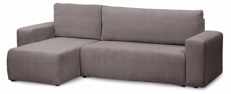Divano a tre posti con funzione letto, modello Kingi, in legno affumicato
