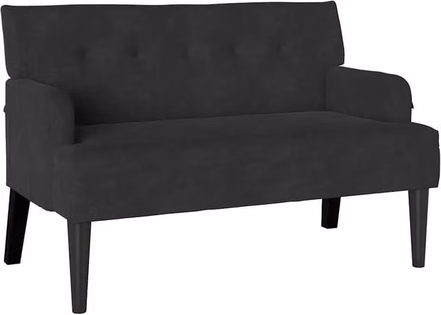 Panca Chesterfield in Velluto Nero CFW8501073 L: 112 cm, P: 65,5 cm, H: 75 cm