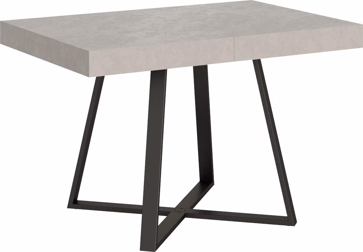 ITYHOME - Tavolo allungabile 120/204x80 cm Abbraccio cashmere gambe antracite