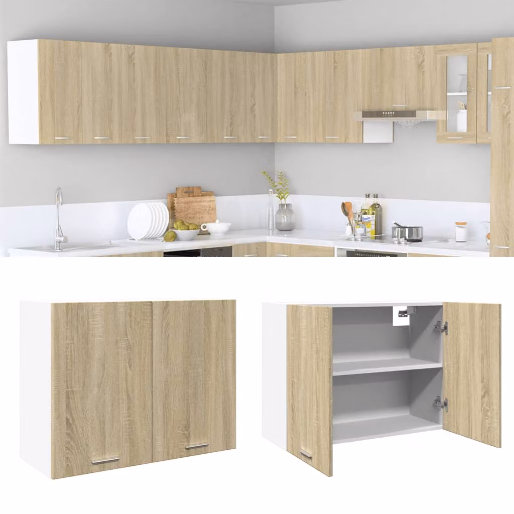 Pensile da cucina moderno vidaXL Lyon Rovere Sonoma marrone L: 80 cm, P: 31 cm, H: 60 cm