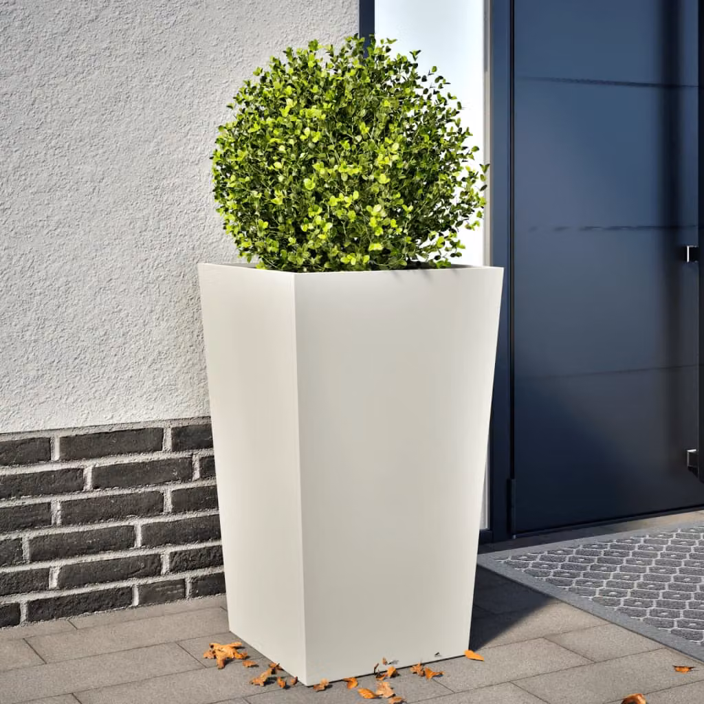 Fioriera da giardino vidaXL in acciaio bianca L/P/H: 45 x 45 x 75 cm