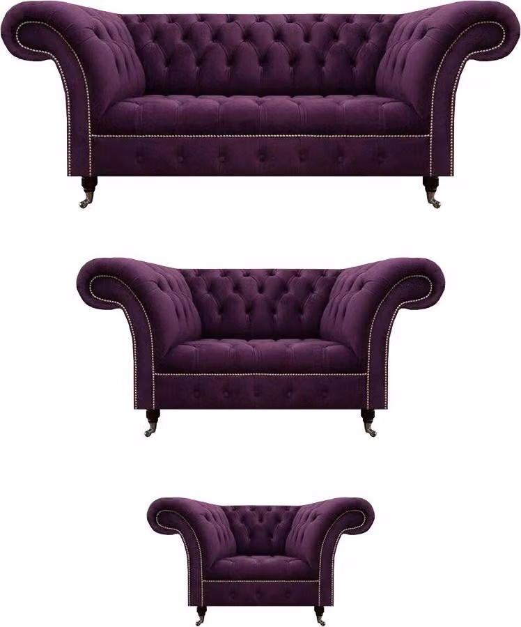 Möbel Sofagarnitur 3+2+1 Sitzer Polstermöbel Design Modern Stil Chesterfield
