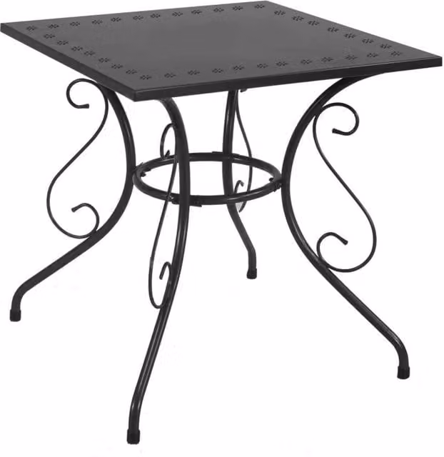Tavolo quadrato in metallo Vacchetti stile industrial colore antracite L/P/H: 70 x 70 x 72 cm