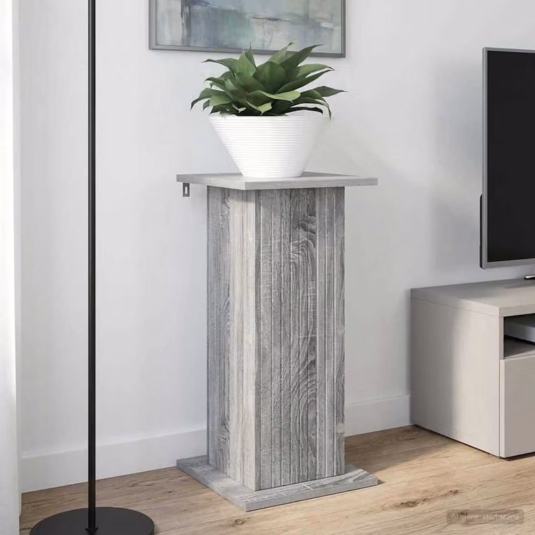 Set di 2 supporti per piante vidaXL in legno MDF, colore Grigio Sonoma, L 30,5 cm x P 30,0 cm x H 60,5 cm