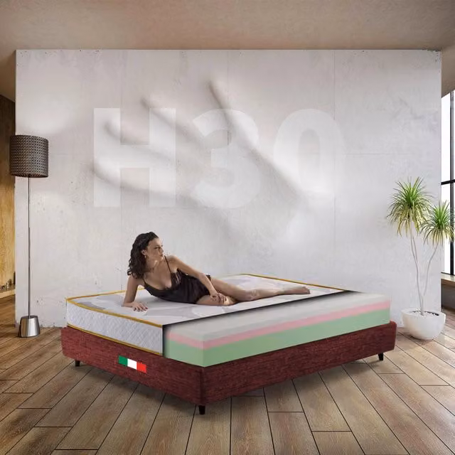 Materasso Ibrido Comfy Line Equilibrium Modello Singolo Bianco L: 110 cm, P: 200 cm, H: 30 cm con Memory Foam e Water Foam e Regolazione della Temperatura – 1