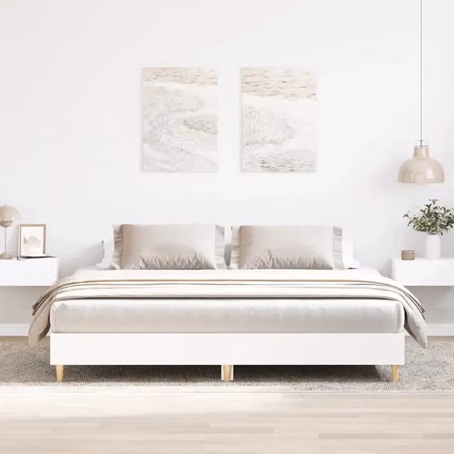 Giroletto senza Materasso-Struttura Letto Bianco 160x200cm in Legno Multistrato 876234