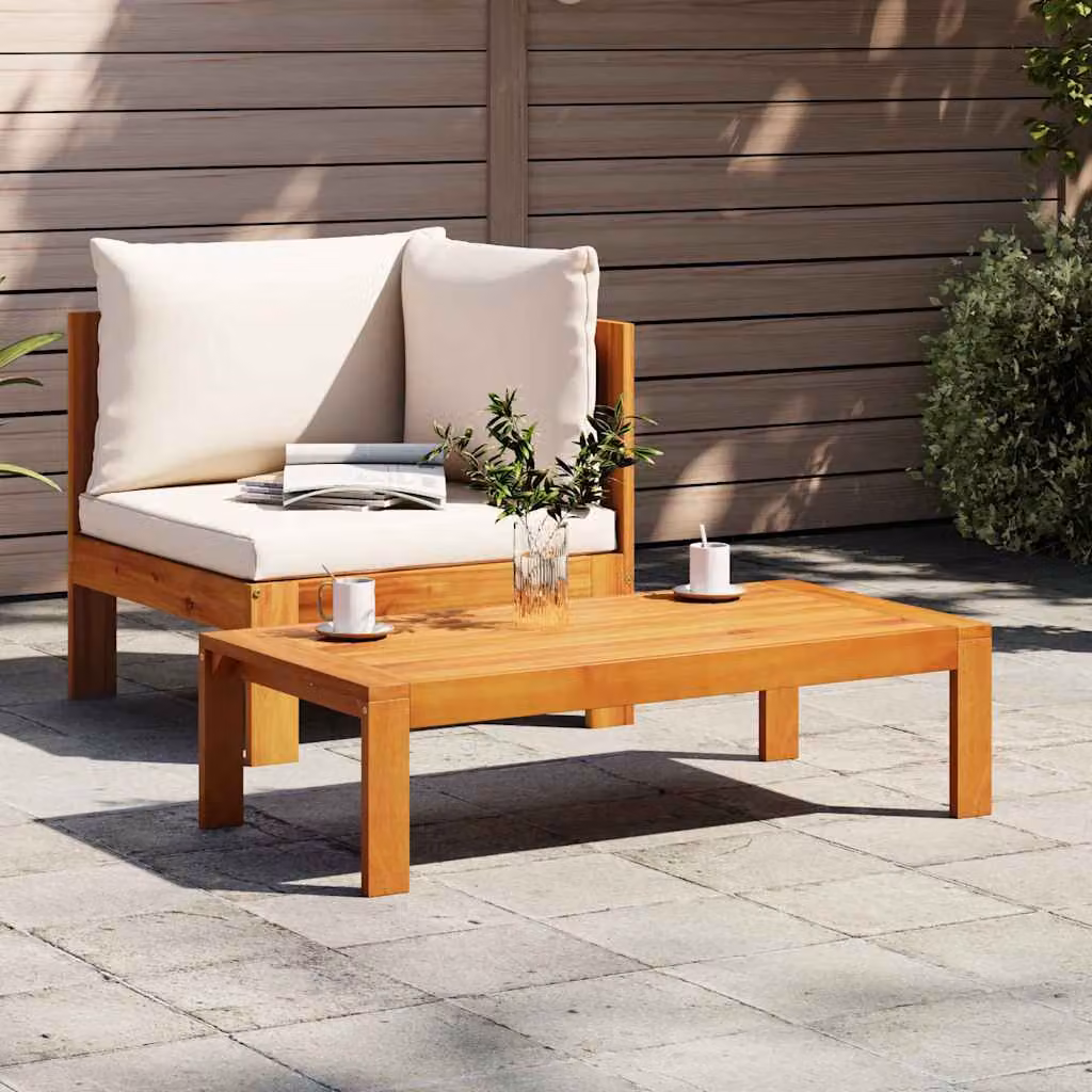 Set da giardino vidaXL composto da 2 divani a due posti e tavolino in legno di acacia con cuscini inclusi