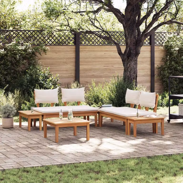 Maison Exclusive - Set da giardino composto da 3 pezzi, colore marrone e crema