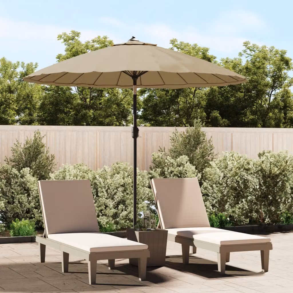 The Living Store Ombrellone con palo in alluminio 270 cm Taupe