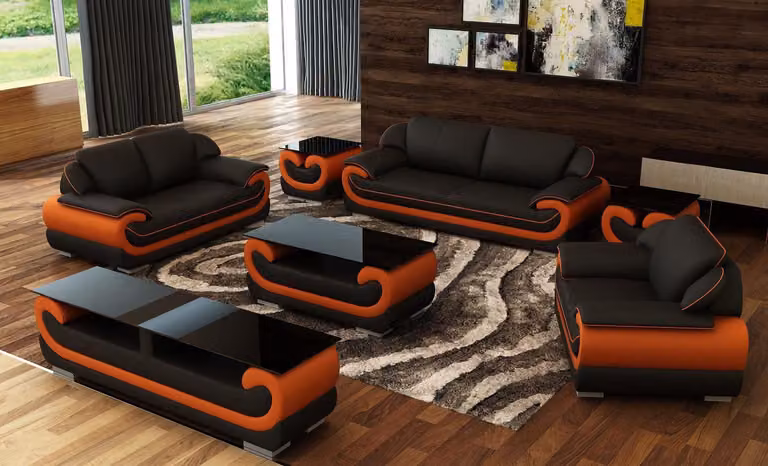 Ledersofa Couch Wohnlandschaft 3+1+1 Sitzer Garnitur Design Modern Sofa jvmoebel