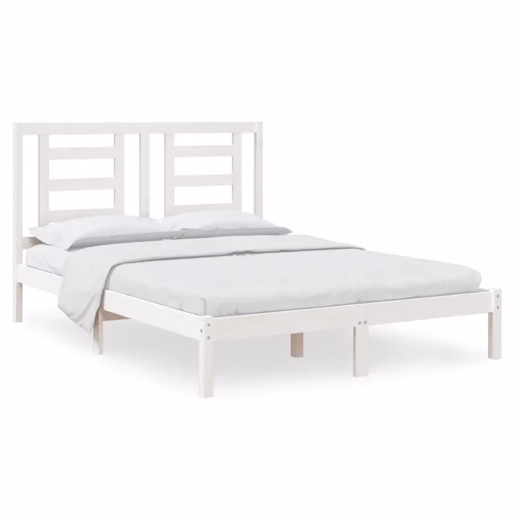 Letto singolo in legno massello di pino bianco stile rustico vidaXL L/P/H: 195.5 x 140 x 31 cm – 2