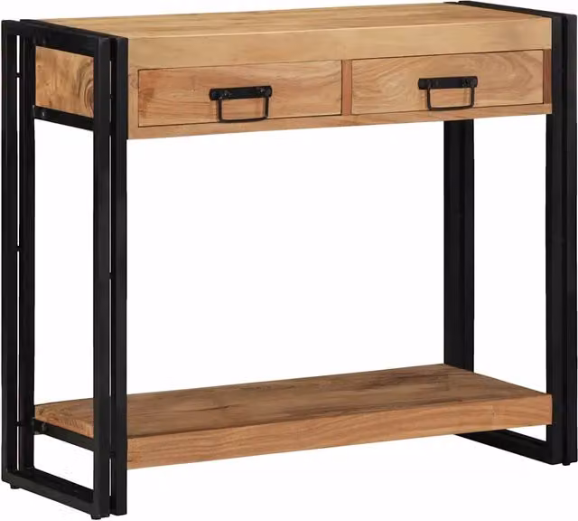 Tavolo consolle con cassetto Marrone Legno di Acacia Massello 4102737