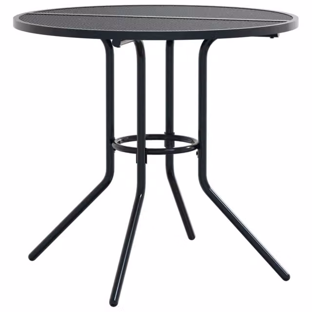 Tavolino da Giardino | Tavolo Patio Rotondo Antracite ?80x72,5 cm Acciaio Verniciato