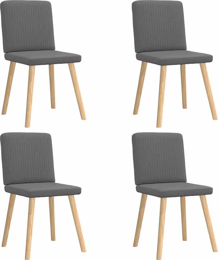 Sedie da Pranzo 4 pz Grigio Scuro in Tessuto