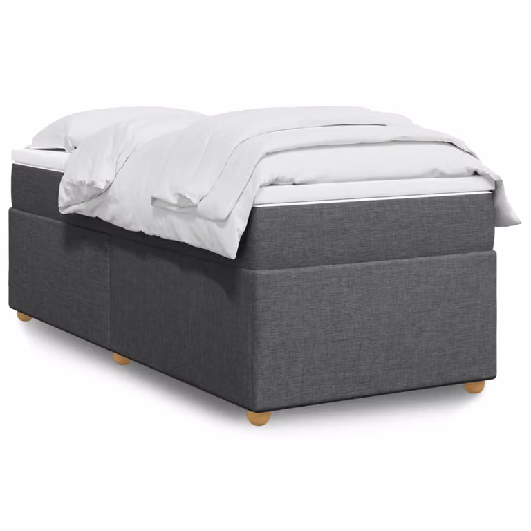 vidaXL Giroletto a Molle Ibrido con Materasso in Tessuto Grigio e Bianco L/P: 100 x 200 cm