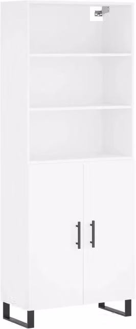 Credenza | Madia | Buffet da pranzo | Armadio da pranzo Bianca 69,5x34x180 cm in Legno Multistrato