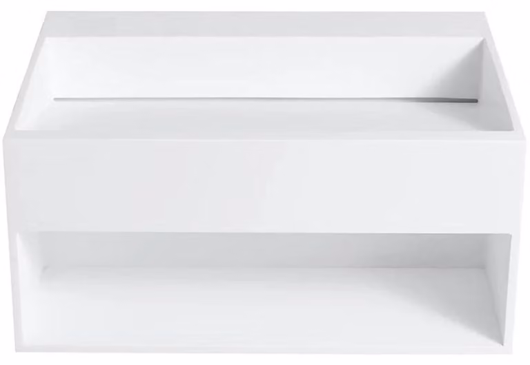 CERANO - Lavabo in marmo colato Domio - da appoggio - bianco opaco - 60x46 cm