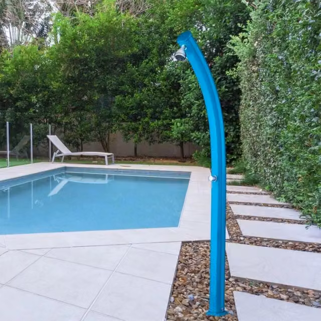 Doccia solare da giardino Jolly Curva in alluminio colore Antracite con capacità 25 litri