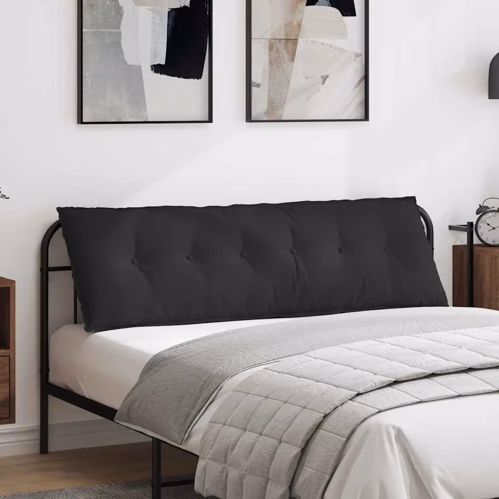 Cuscino per schiena vidaXL nero in microfibra e poliestere L 160 x P 50 cm