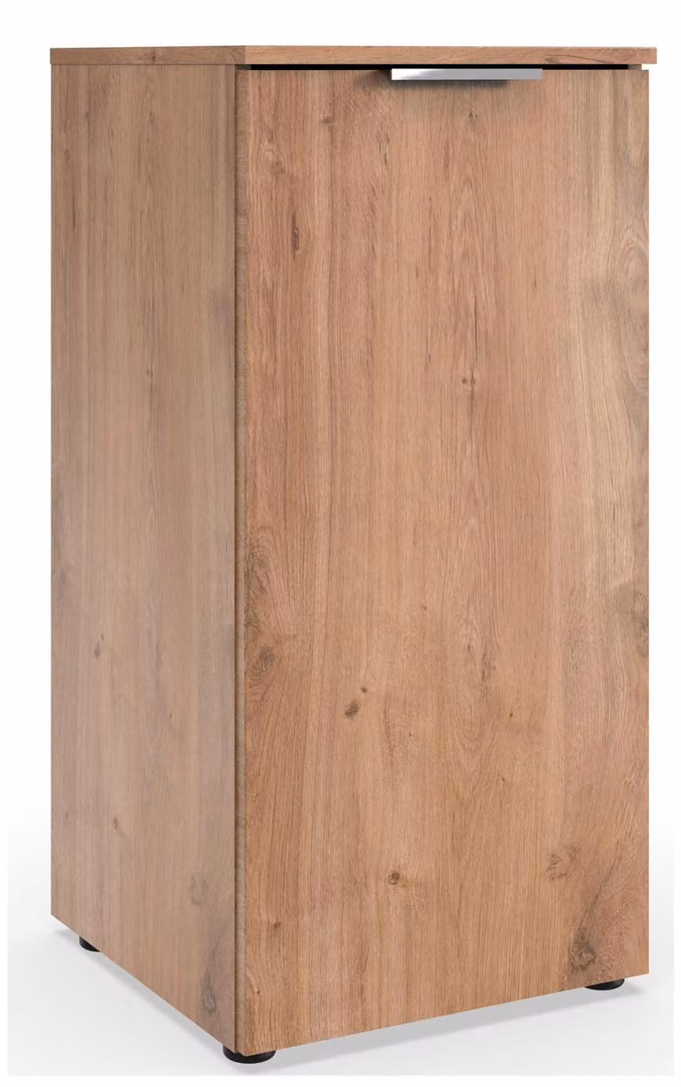 Comodino Level 41x41x92cm in rovere listellare a 1 anta