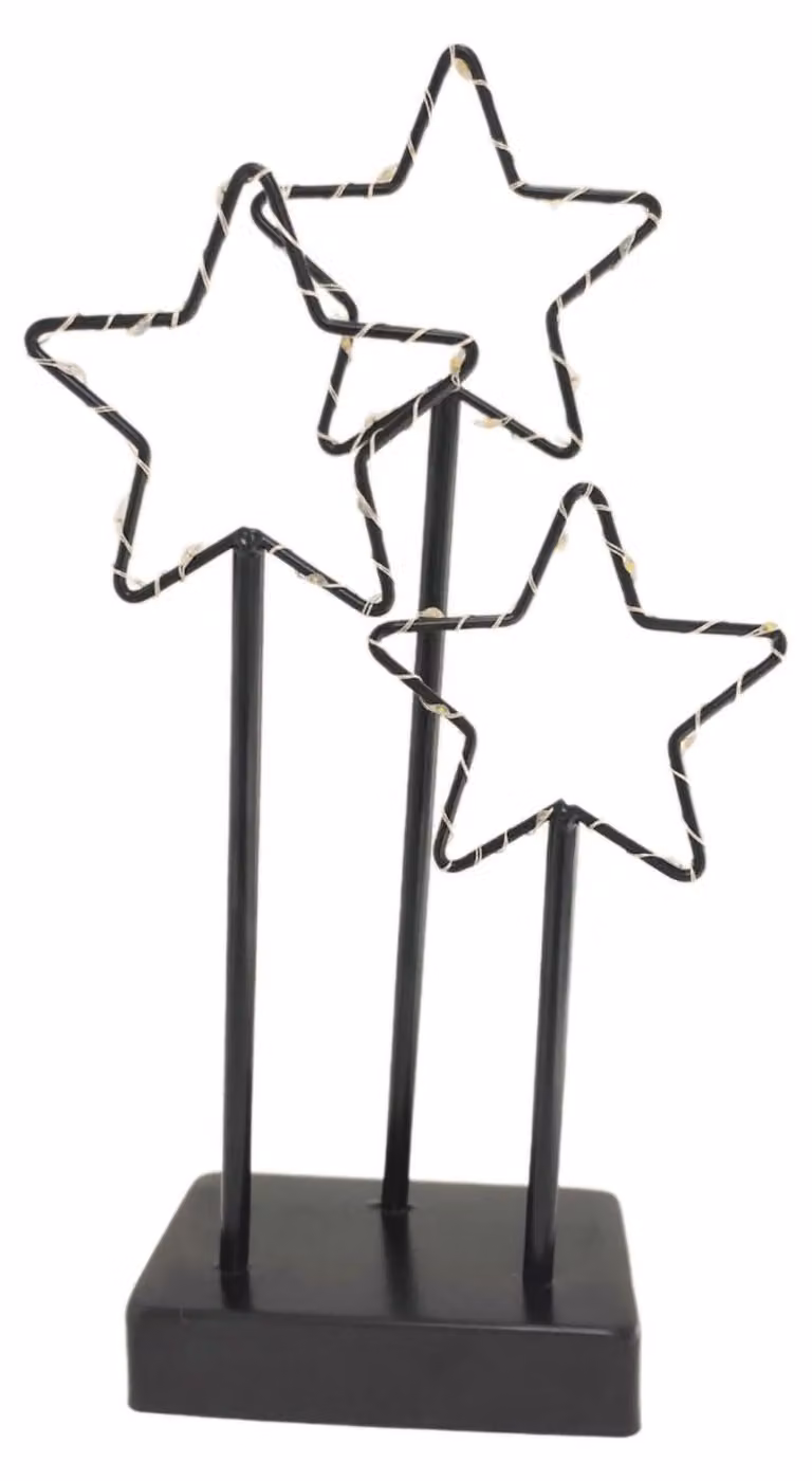 Porta candele con 27 LED bianco caldo, in metallo, dimensioni 16 x 7,5 x 31 cm, alimentato a batteria