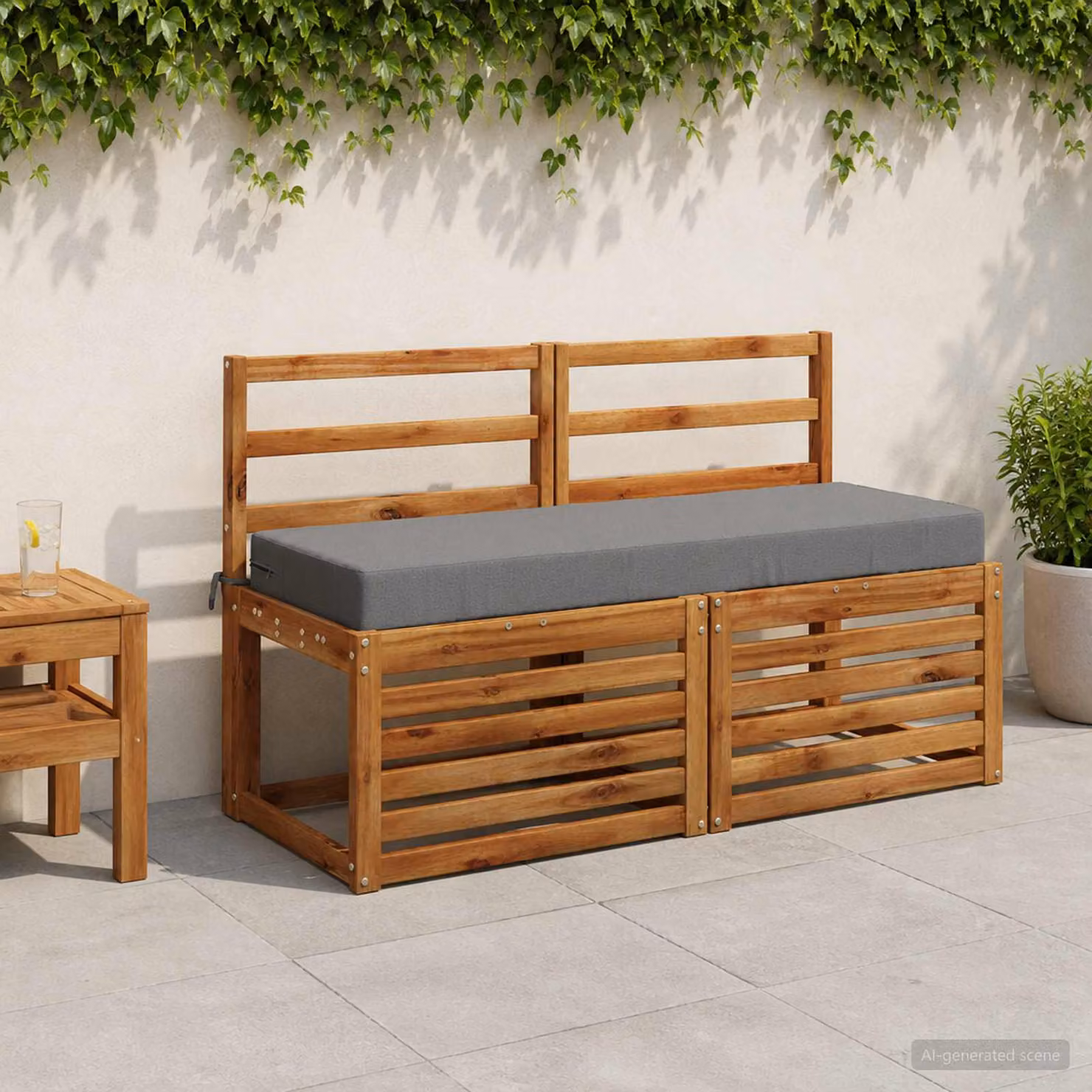 Cuscino per la seduta vidaXL SOEST in poliestere grigio con rivestimento lavabile e resistente ai raggi UV