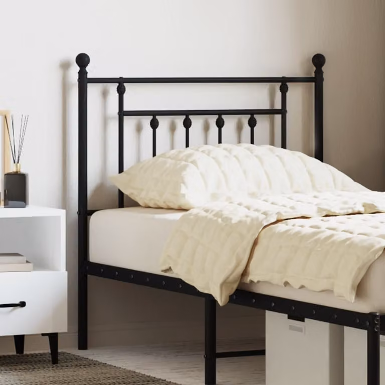 Testiera di ricambio vidaXL in metallo nero laccato per letto 80x190 cm