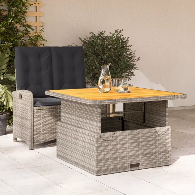 vidaXL Set da Pranzo da Giardino Moderno in Legno di Acacia e Polyrattan Grigio e Marrone