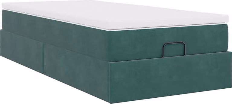 Struttura Letto Pouf con Materasso 90x200 cm in Velluto