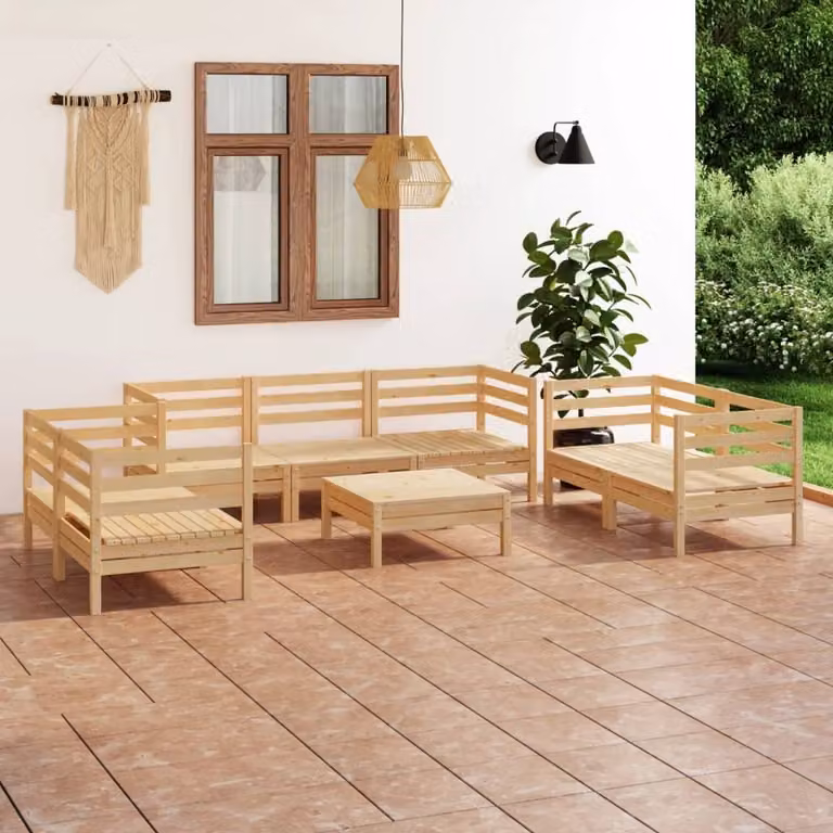 Maison Exclusive - Set Divani da Giardino 8 pz in Legno Massello di Pino