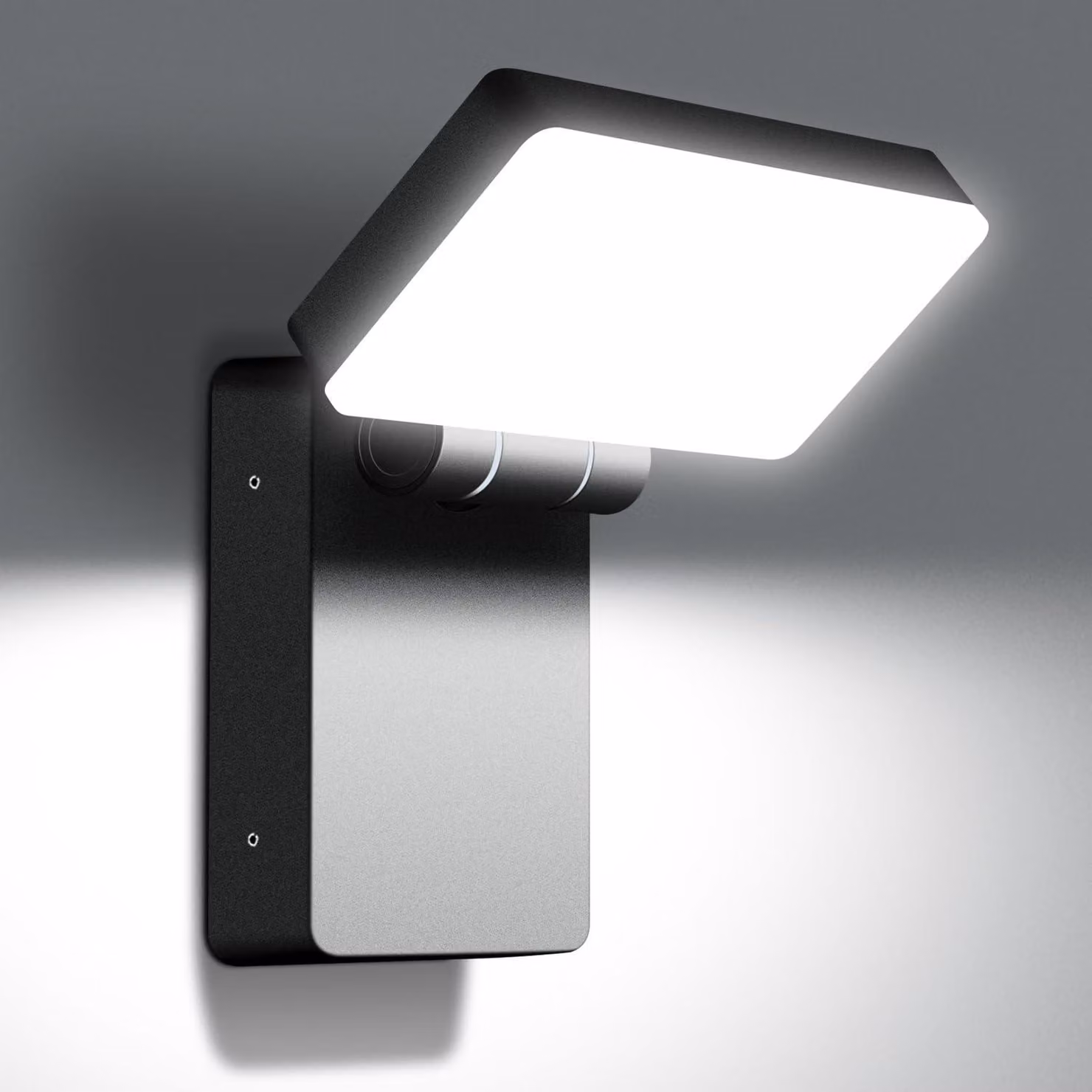 Lampada da parete da 60 W, pieghevole, orientabile a 360°, grado di protezione IP65, 5000 lumen, 6000 K, colore nero